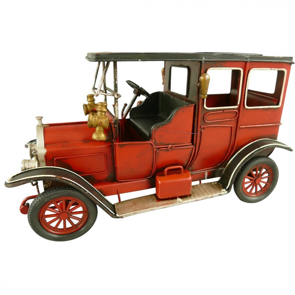 Vintage Blechauto Modell Rot – Ca. 19 Cm, Oldtimer-Deko Für Zuhause, Bar, Café, Geschenk