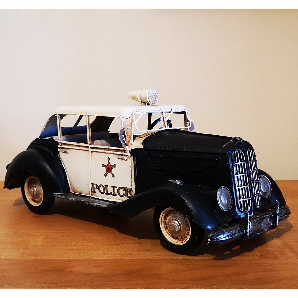 POLICE CAR US Oldtimer POLIZEI Auto 50er Jahre Nostalgie Blechauto Modellauto 