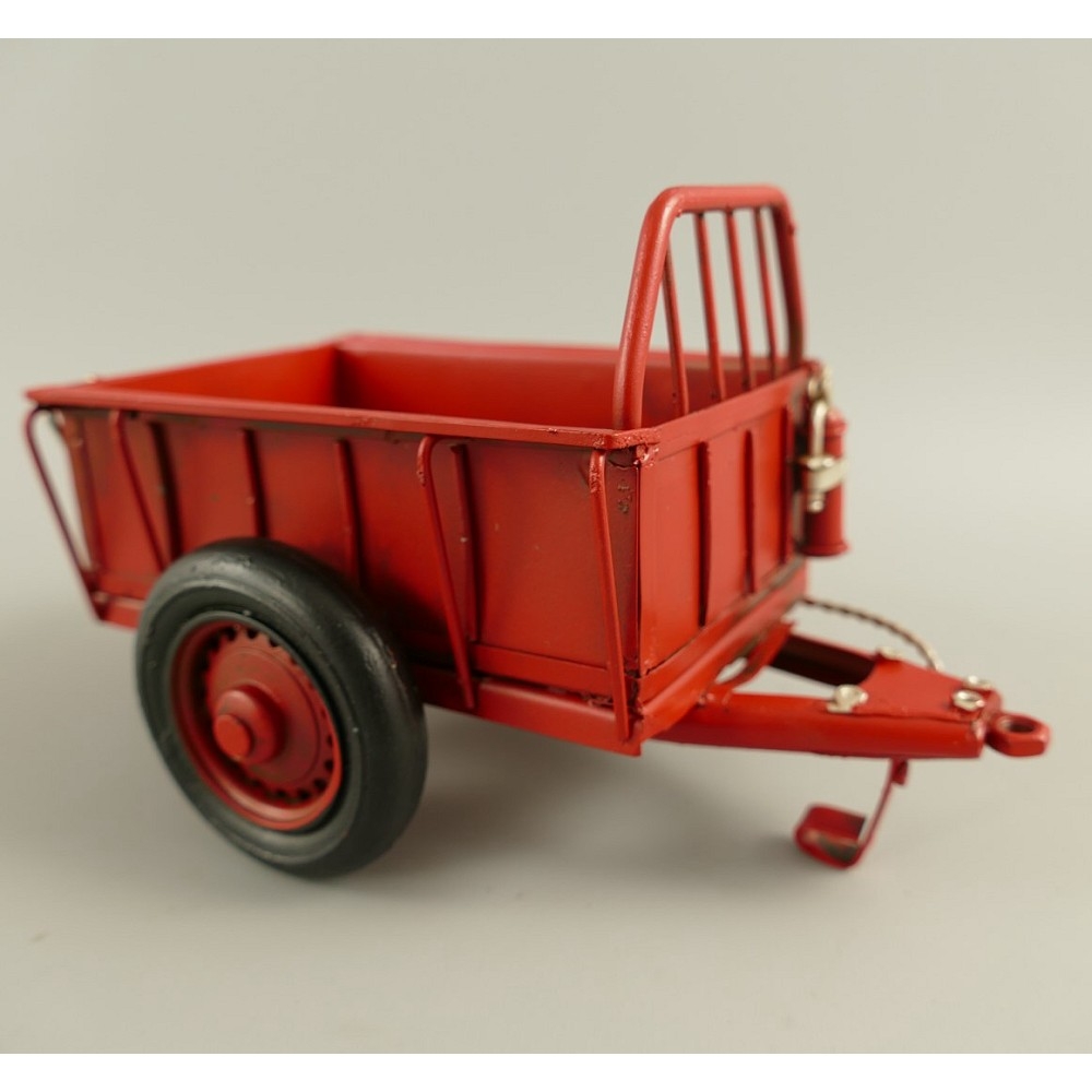 TRAKTOR TREKKER ROT mit Anhänger Blechauto Blech Modellauto