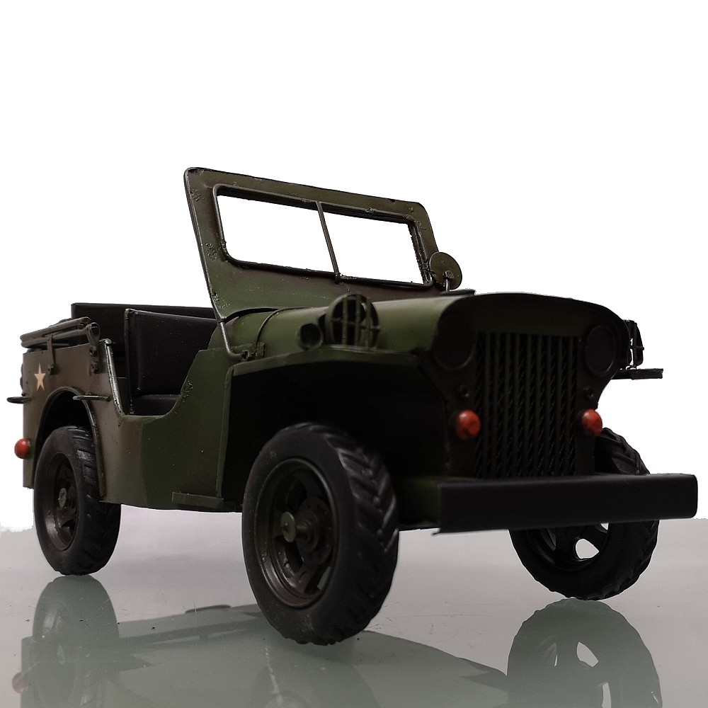 US ARMY JEEP Geländewagen olivgrün Blechauto Blech Modellauto