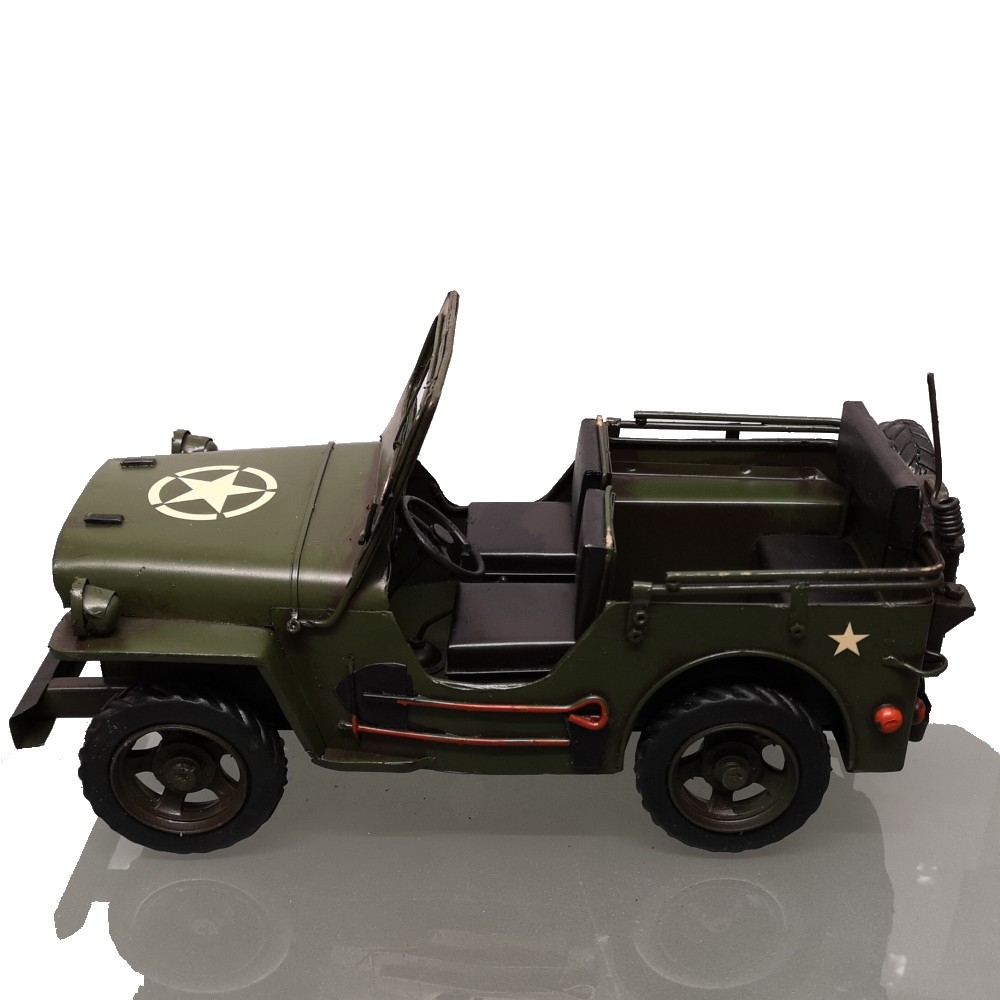 US ARMY JEEP Geländewagen olivgrün Blechauto Blech Modellauto