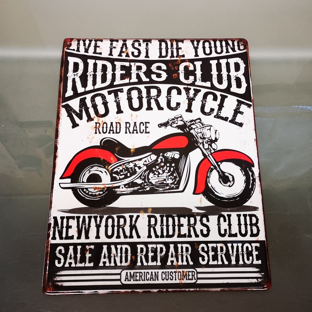 Blechschild MOTORCYCLE NEW YORK USA Nostalgie Metallschild 40x30 cm