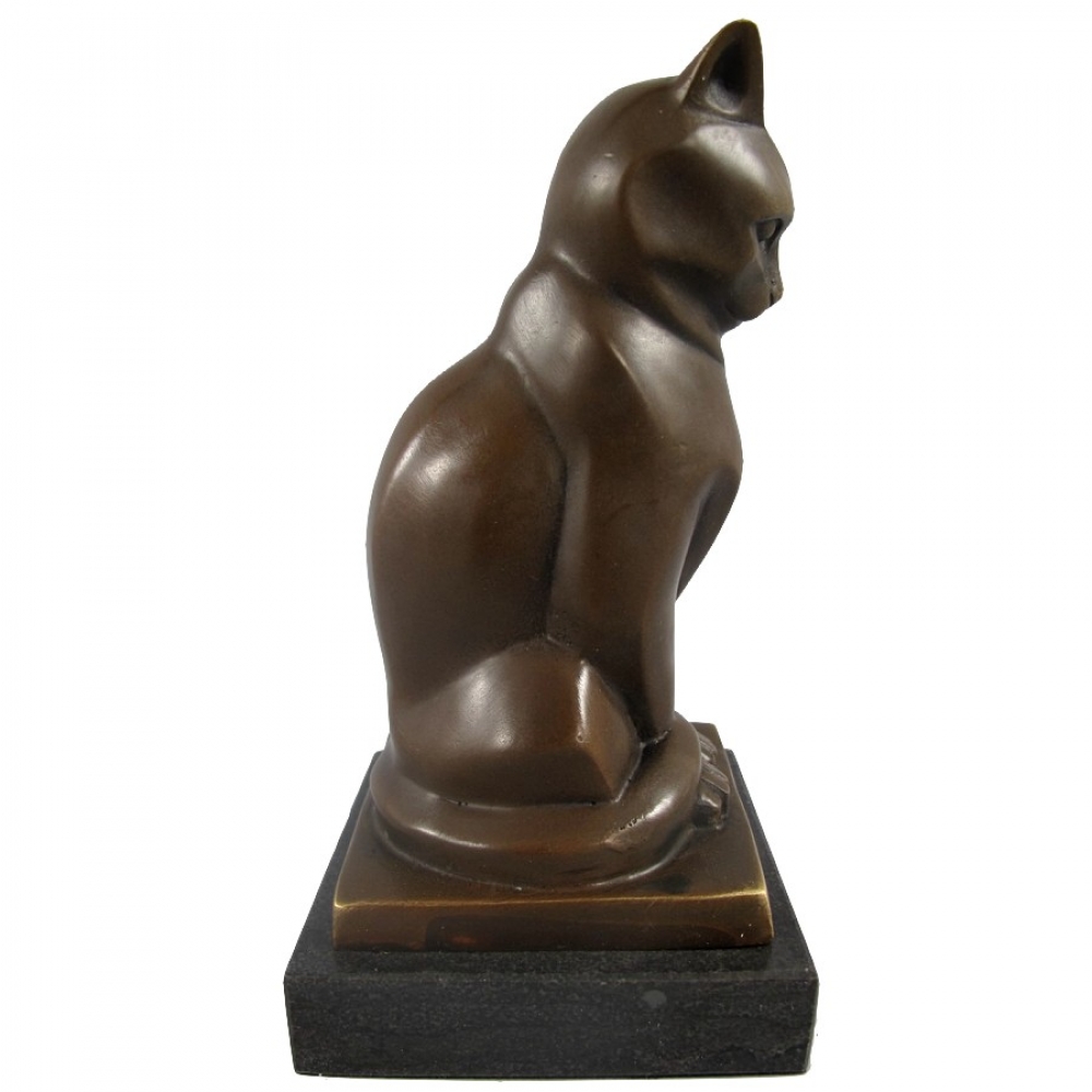 ÄGYPTISCHE KATZE Bronze Skulptur Tier Figur Kunst im Antik Style 18 cm