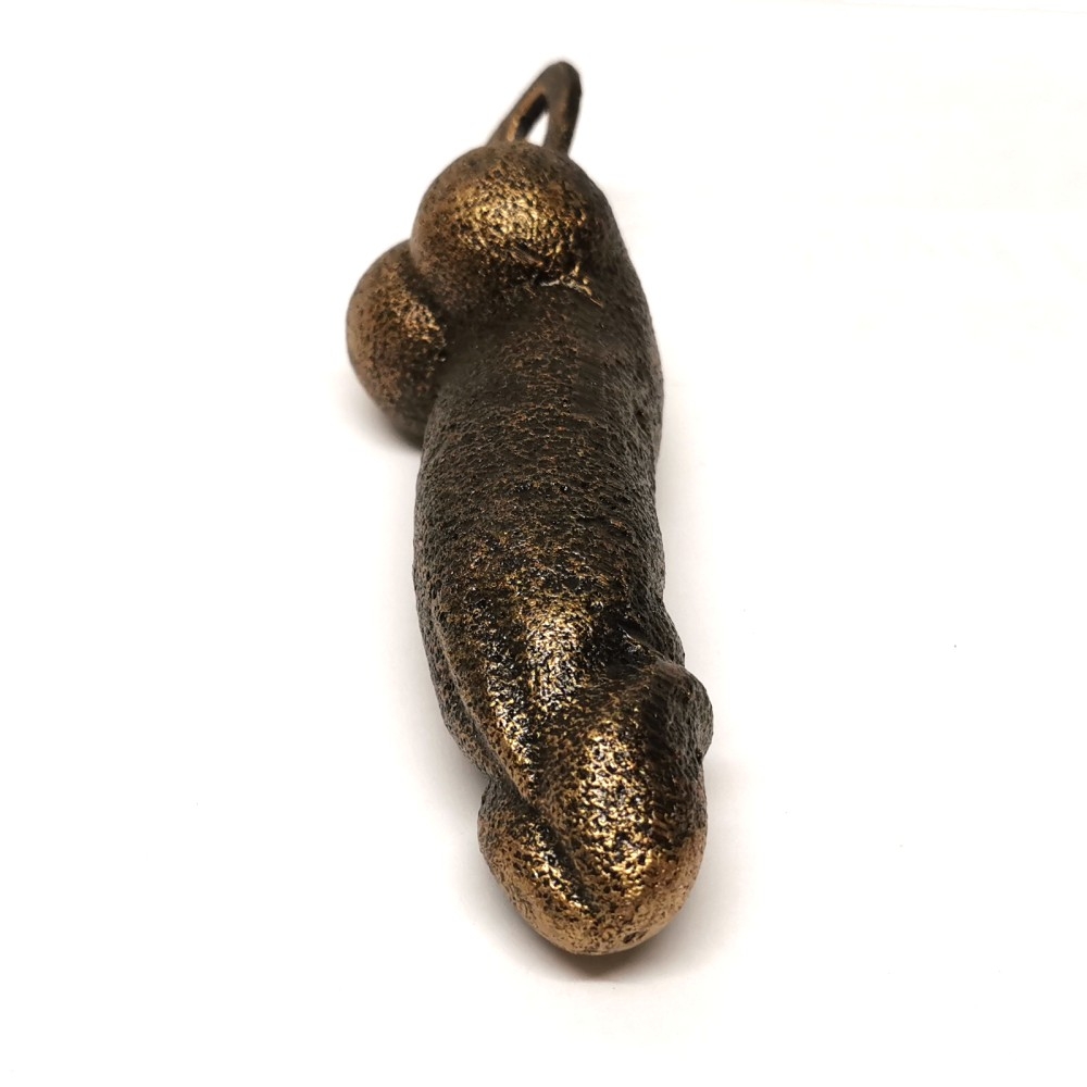 Außergewöhnlicher Flaschenöffner PHALLUS PENIS 18 cm Gusseisen Bronze Look