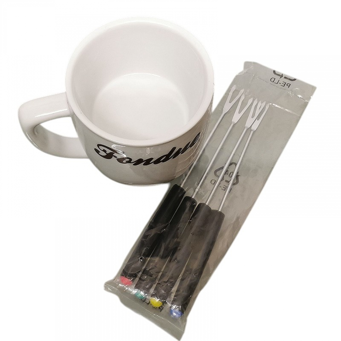 Mini Fondue Set Tasse mit Gabeln Schokoladenfondue