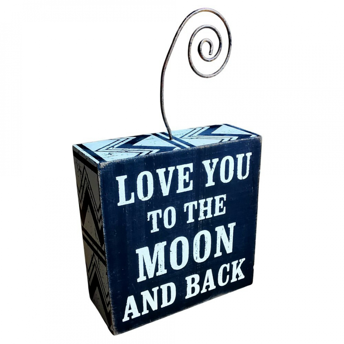 Notizzettelhalter / Fotohalter aus Holz "Love you to the moon and back"