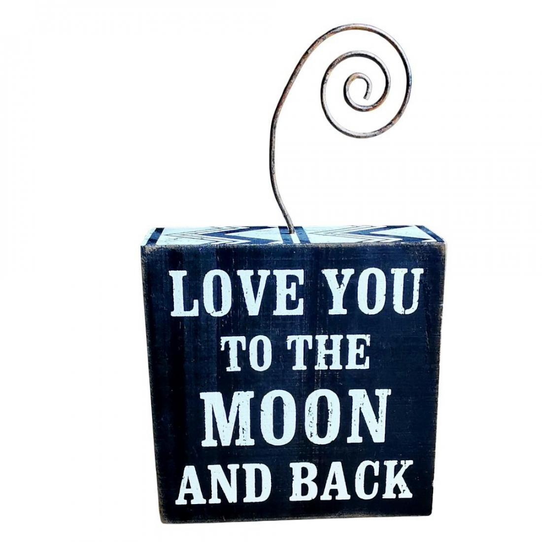 Notizzettelhalter / Fotohalter aus Holz "Love you to the moon and back"