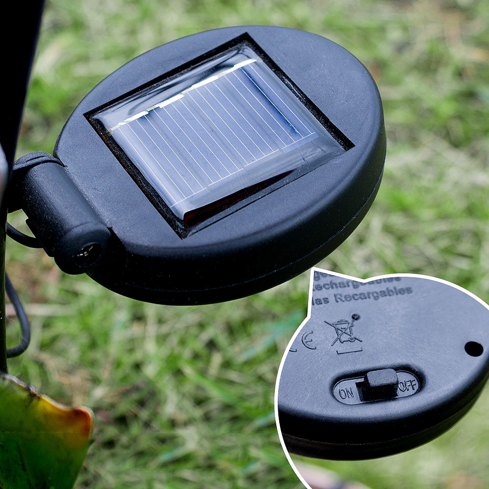 Solar Licht Gartenstecker Gartendeko Metall MARIENKÄFER 89 cm mit Farbwechsler