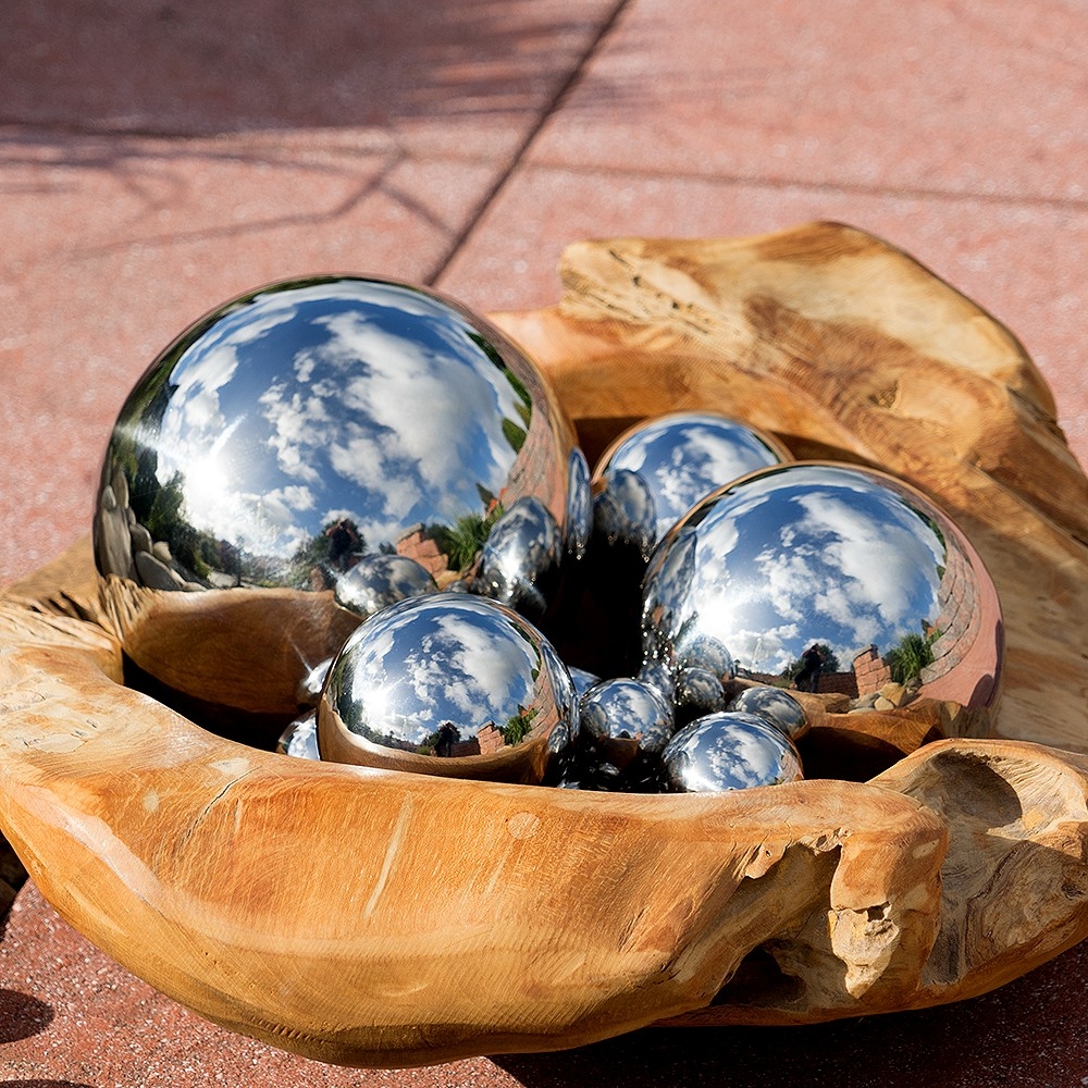 Edelstahl SILBER GLANZ KUGEL Gartenkugel Dekokugel Ø 6 cm
