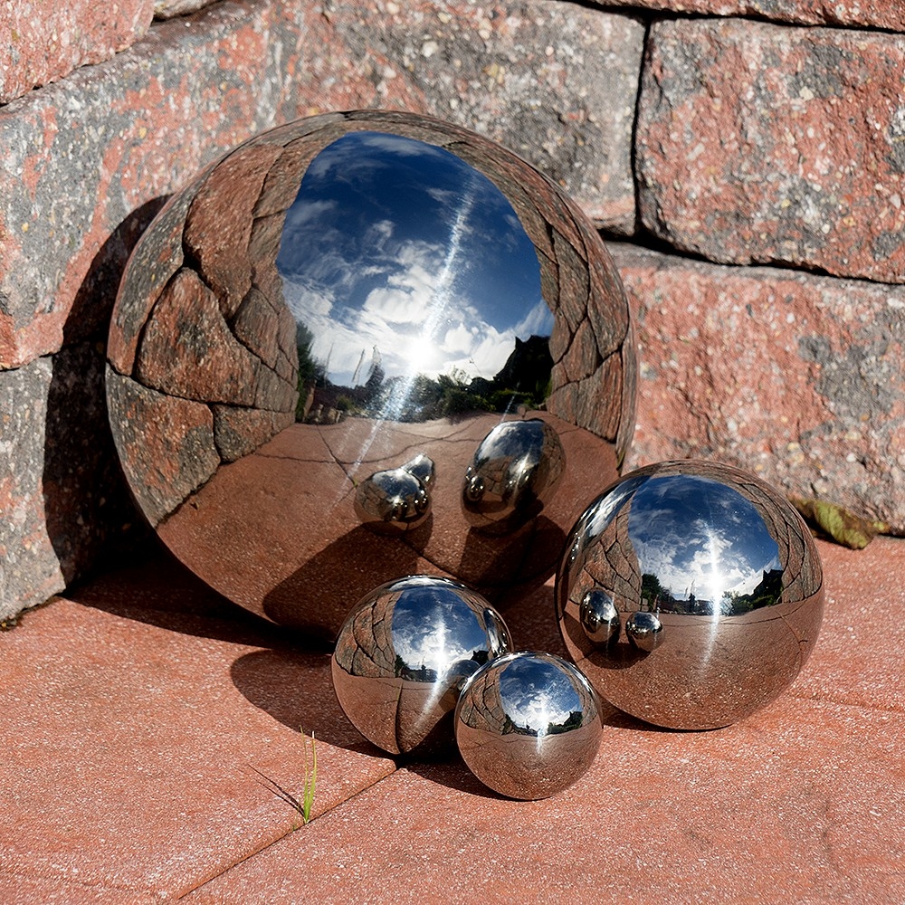 Edelstahl SILBER GLANZ KUGEL Gartenkugel Dekokugel Ø 6 cm