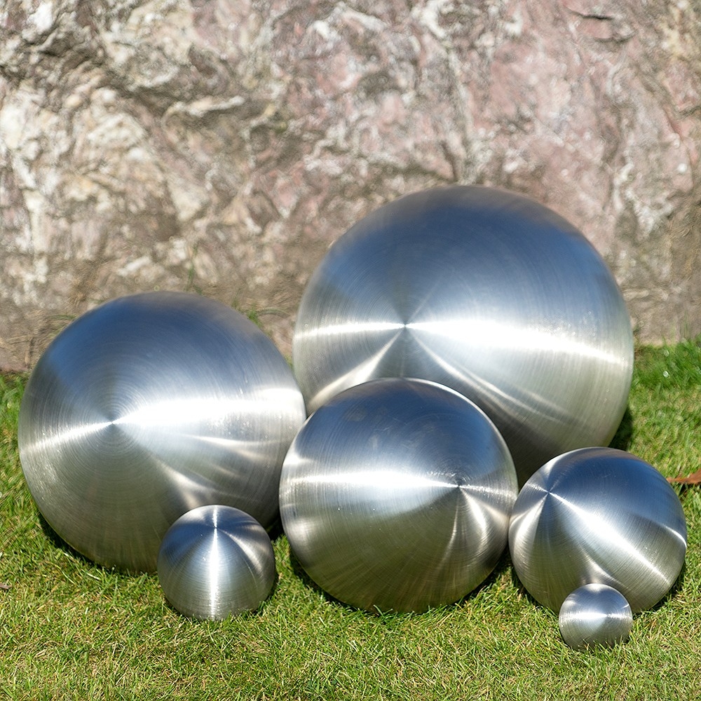 Edelstahl Matt SILBER KUGEL Gartenkugel Dekokugel Ø 15 cm