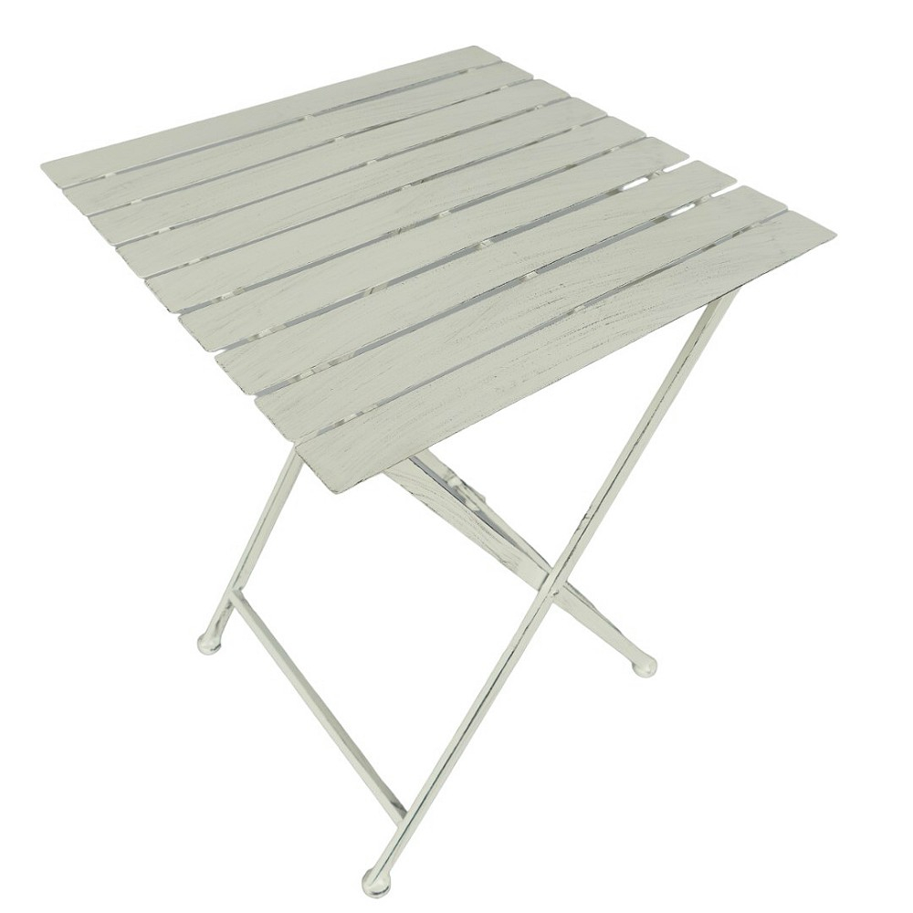 Gartenmöbel Set IBIZA klappbar WEISS Eisen 2x Stuhl 1x Tisch