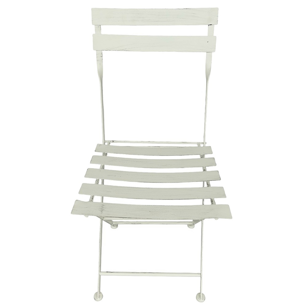 Gartenmöbel Set IBIZA klappbar WEISS Eisen 2x Stuhl 1x Tisch