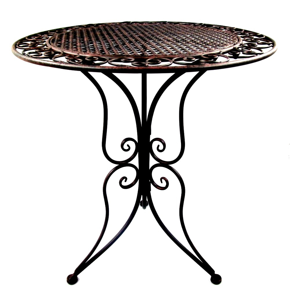 Gartenmöbel Set PALMA Antik Look BRAUN Eisen 2x Stuhl 1x Tisch