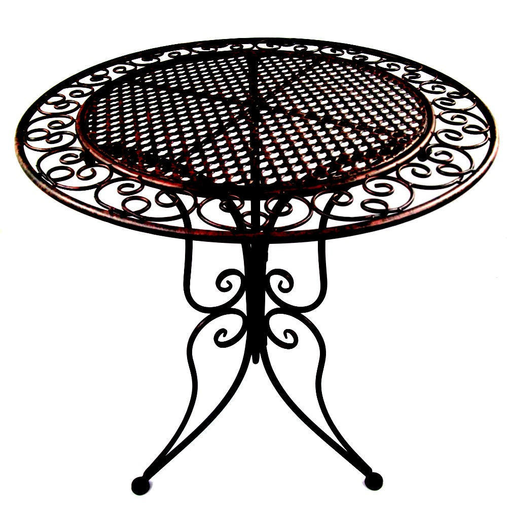 Gartenmöbel Set PALMA Antik Look BRAUN Eisen 2x Stuhl 1x Tisch