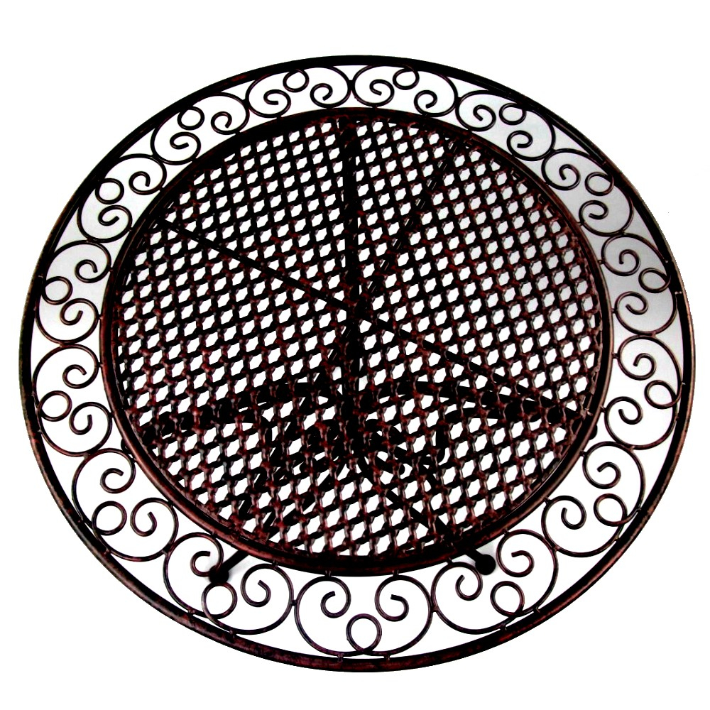 Gartenmöbel Set PALMA Antik Look BRAUN Eisen 2x Stuhl 1x Tisch