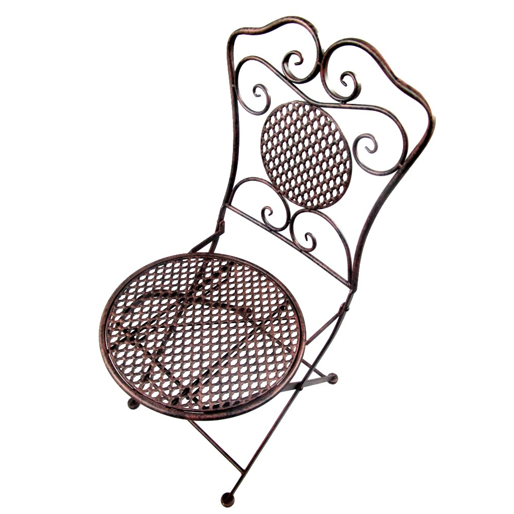 Gartenmöbel Set PALMA Antik Look BRAUN Eisen 2x Stuhl 1x Tisch