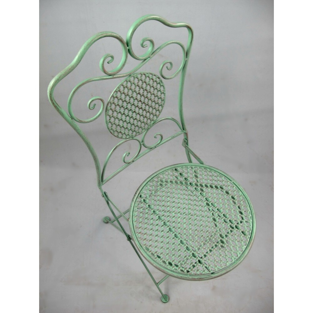 Gartenmöbel Set PALMA Antik Look GRÜN Eisen 2x Stuhl 1x Tisch