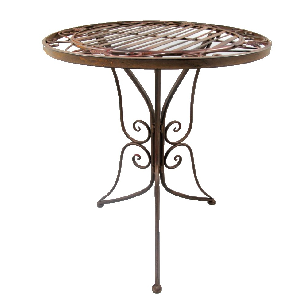 Gartenmöbel Set RIVIERA Antik Look BRAUN Eisen 2x Stuhl 1x Tisch