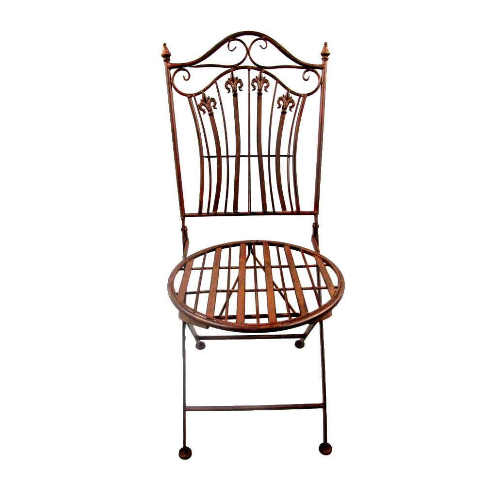 Gartenmöbel Set RIVIERA Antik Look BRAUN Eisen 2x Stuhl 1x Tisch