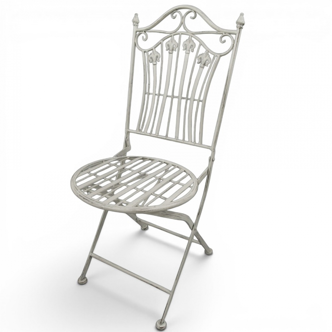 Gartenmöbel Set RIVIERA Antik Look WEISS Eisen 2x Stuhl 1x Tisch