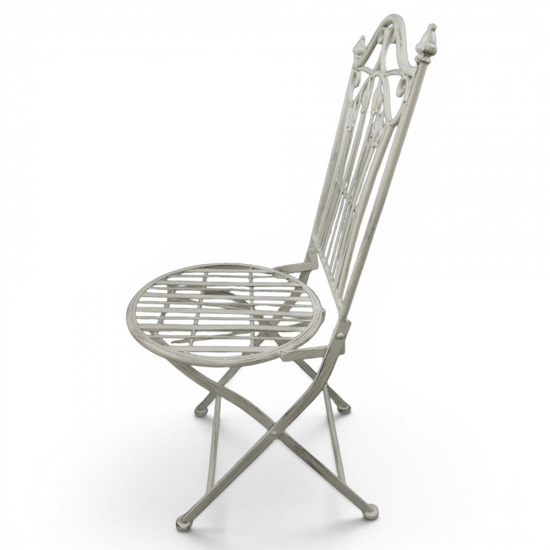 Gartenmöbel Set RIVIERA Antik Look WEISS Eisen 2x Stuhl 1x Tisch