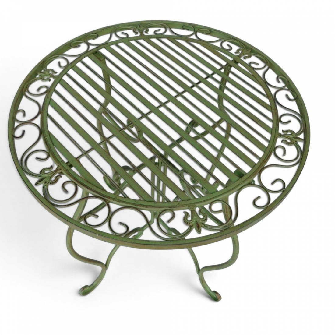 Gartenmöbel Set AMALFI Antik Look GRÜN Eisen 2x Stuhl 1x Tisch