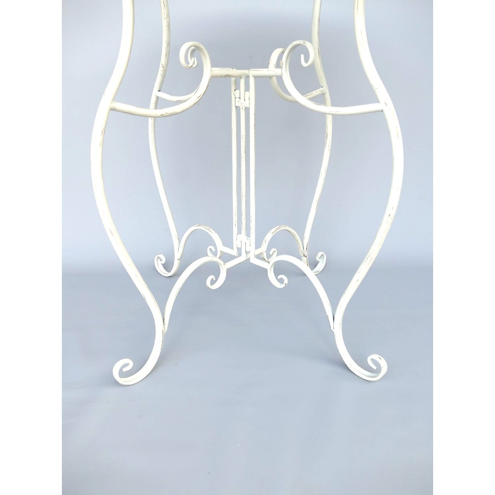 Gartenmöbel Set AMALFI Antik Look WEISS Eisen 2x Stuhl 1x Tisch