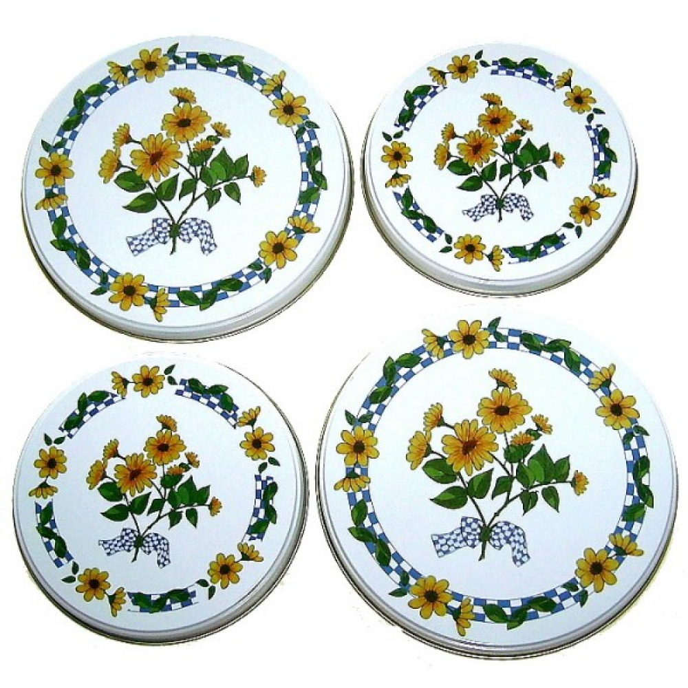SONNENBLUMEN Design Herdabdeckplatten Herd Abdeckplatten 4 Teile Set