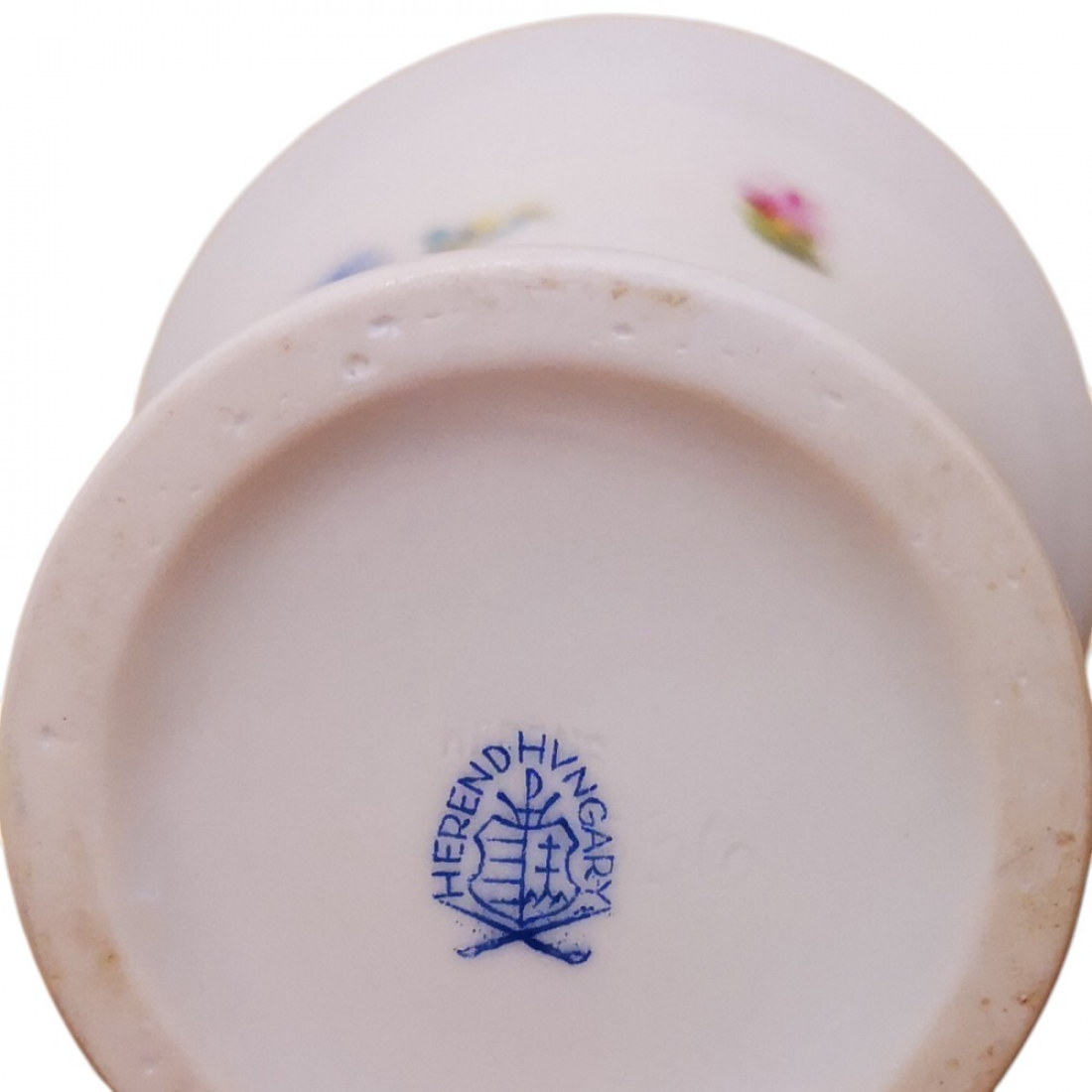 HEREND HUNGARY Porzellan Vase Trompetenvase Trichtervase 70er Jahre Blumenmuster