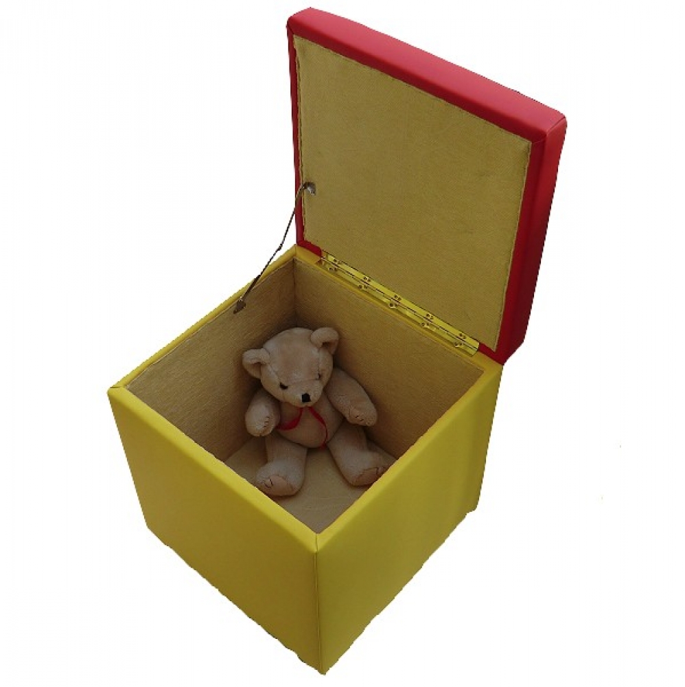 Hocker DEUTSCHLAND Deko Sitztruhe Würfel AUFKLAPPBAR Kunstleder Truhe