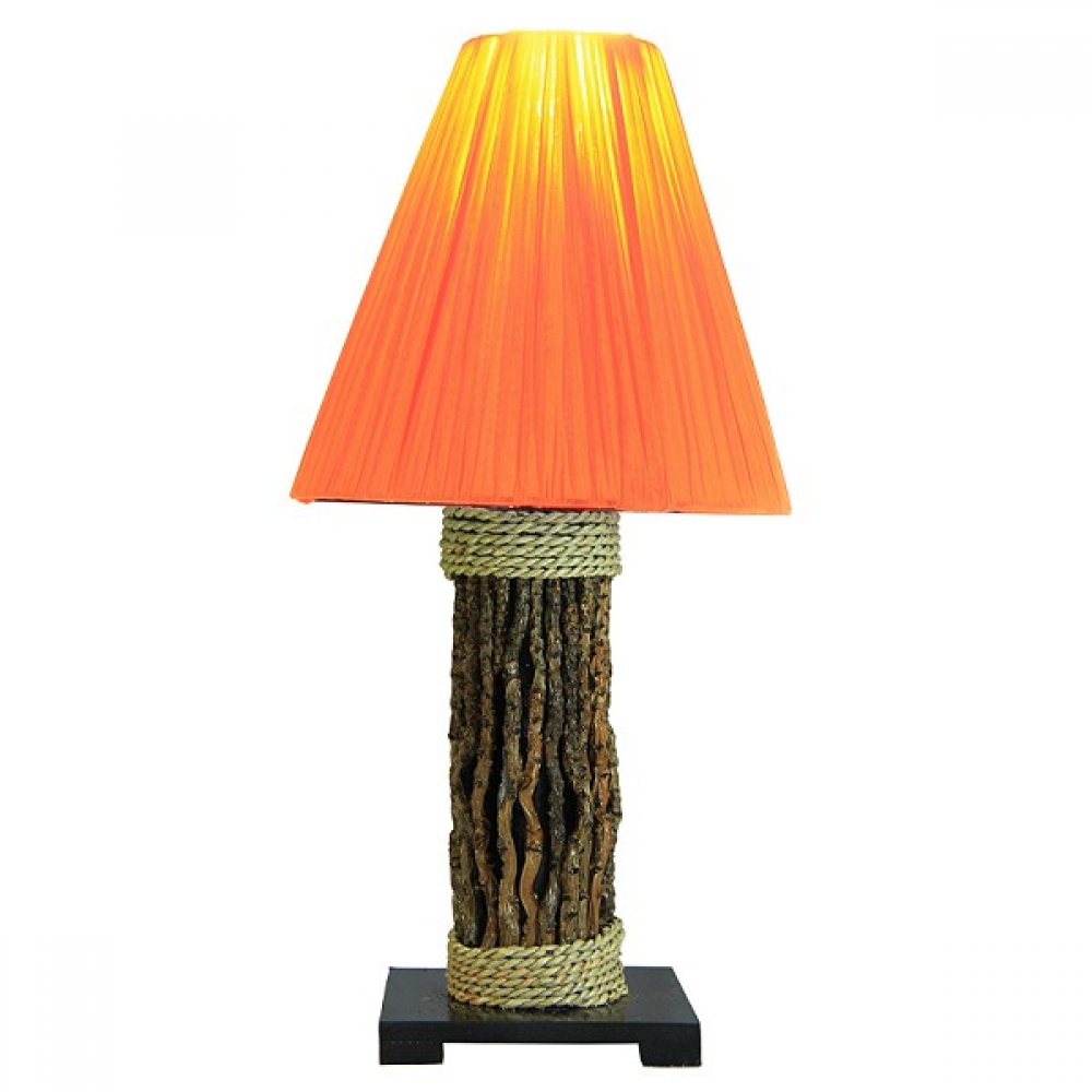 NEGARA ORANGE Tischlampe BALI LAMPE Loungelampe handgefertigt 45 cm
