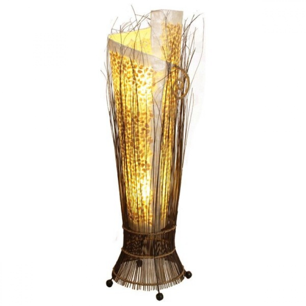 NOCO Stehlampe Schneckenform 100 cm Bali Lampe handgefertigt