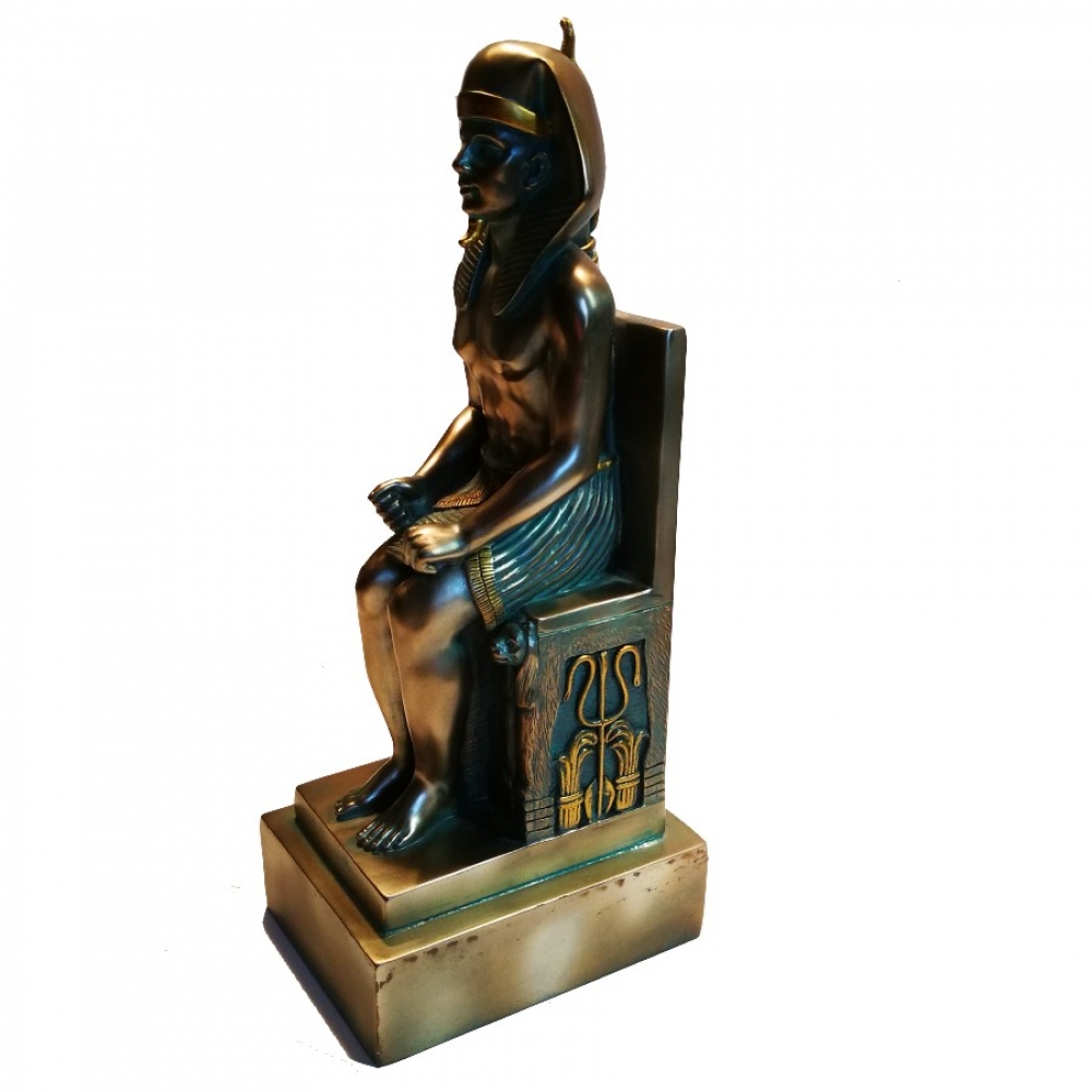 Statue ÄGYPTEN PHARAO RAMSES II AUF DEM THRON Figur 29 cm