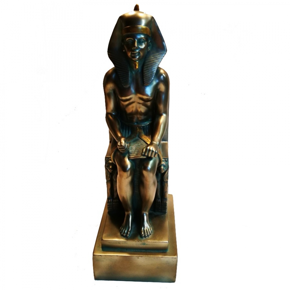 Statue ÄGYPTEN PHARAO RAMSES II AUF DEM THRON Figur 29 cm
