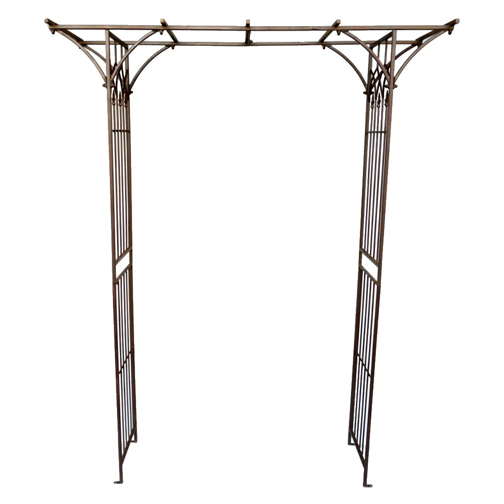 ROSENBOGEN Romantik braun Rankgestell Rankhilfe Tor Metall 230 x 175 cm