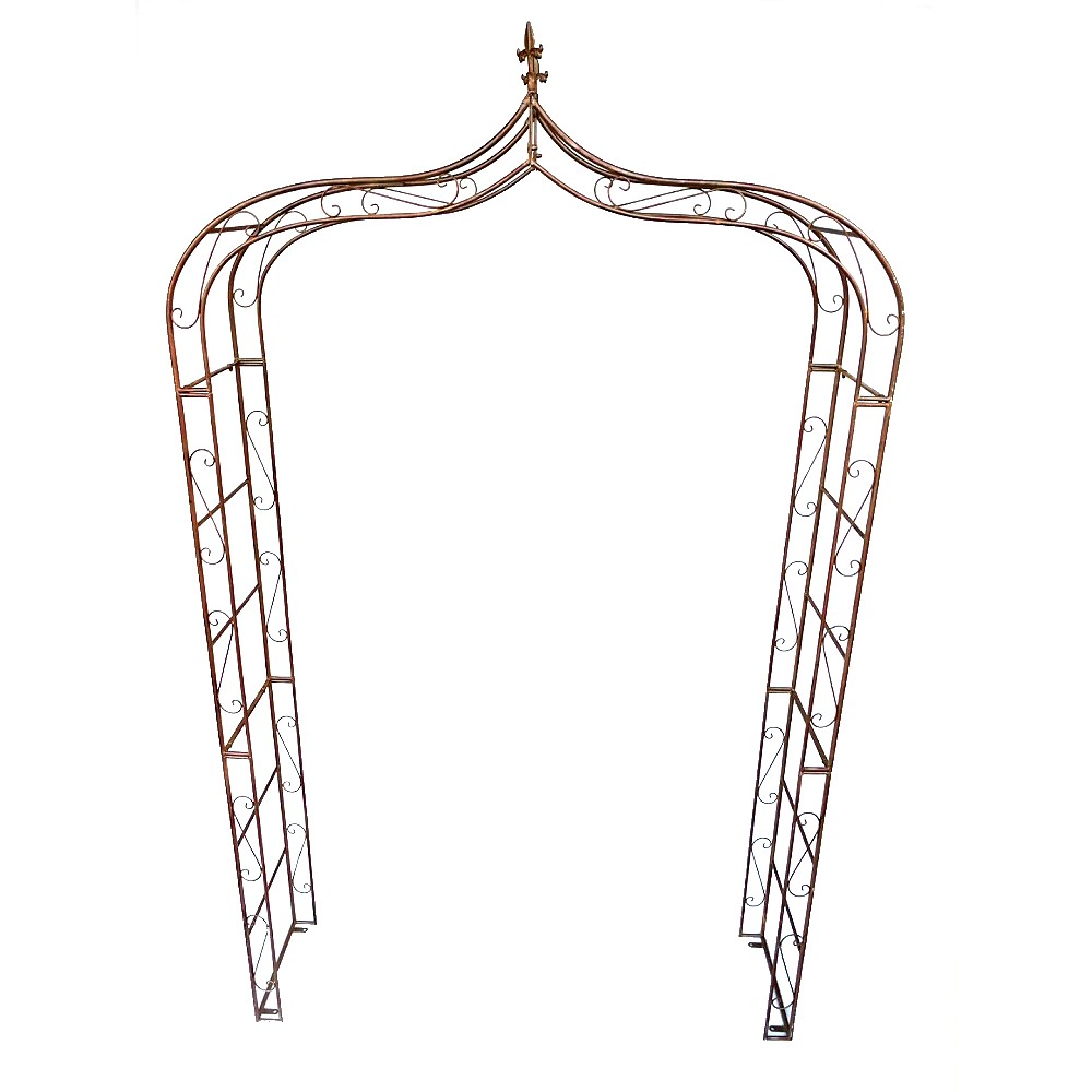 ROSENBOGEN Romantik braun Rankgestell Rankhilfe Tor Metall 260 x 150 cm