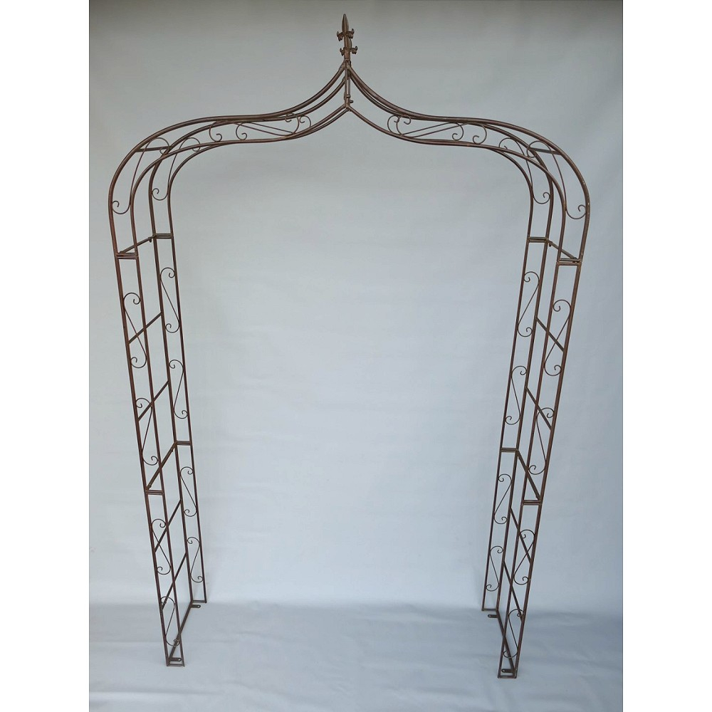 ROSENBOGEN Romantik braun Rankgestell Rankhilfe Tor Metall 260 x 150 cm