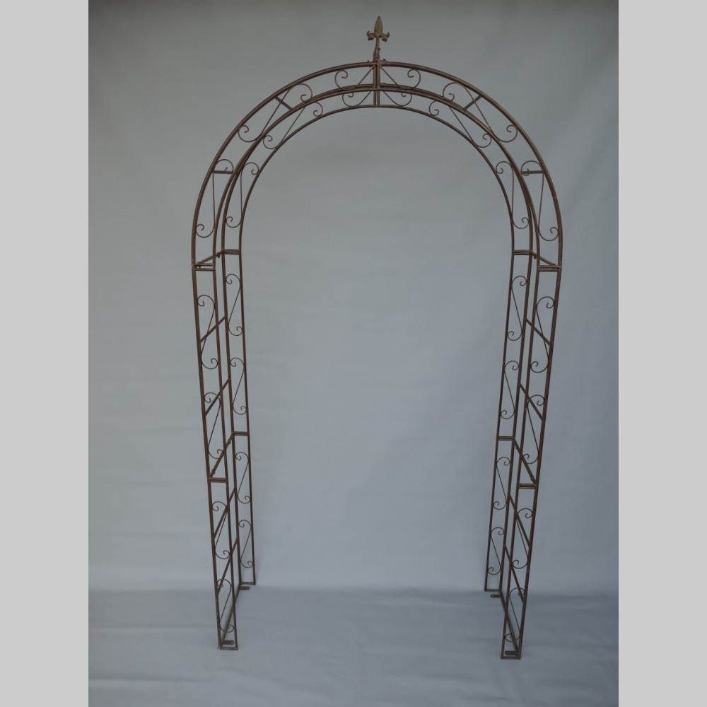 ROSENBOGEN Romantik braun Rankgestell Rankhilfe Tor Metall 260 x 150 cm