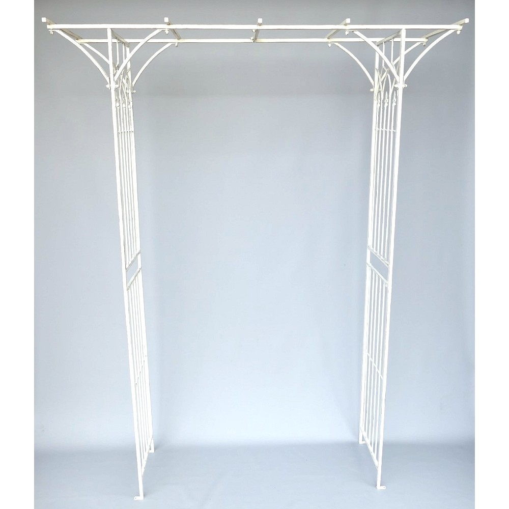 ROSENBOGEN Romantik weiß Rankgestell Rankhilfe Tor Metall 230 x 175 cm