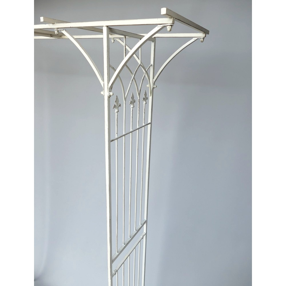 ROSENBOGEN Romantik weiß Rankgestell Rankhilfe Tor Metall 230 x 175 cm