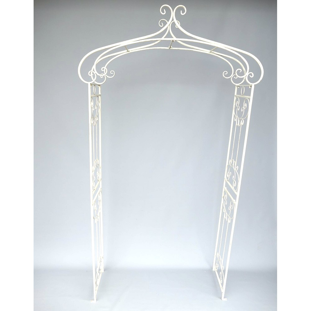 ROSENBOGEN Romantik weiß Rankgestell Rankhilfe Metall 235 x 130 cm