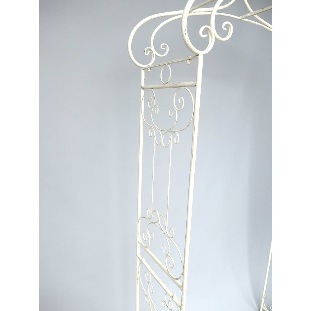 ROSENBOGEN Romantik weiß Rankgestell Rankhilfe Metall 235 x 130 cm