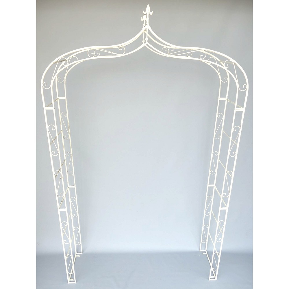 ROSENBOGEN Romantik weiß Rankgestell Rankhilfe Tor Metall 260 x 150 cm