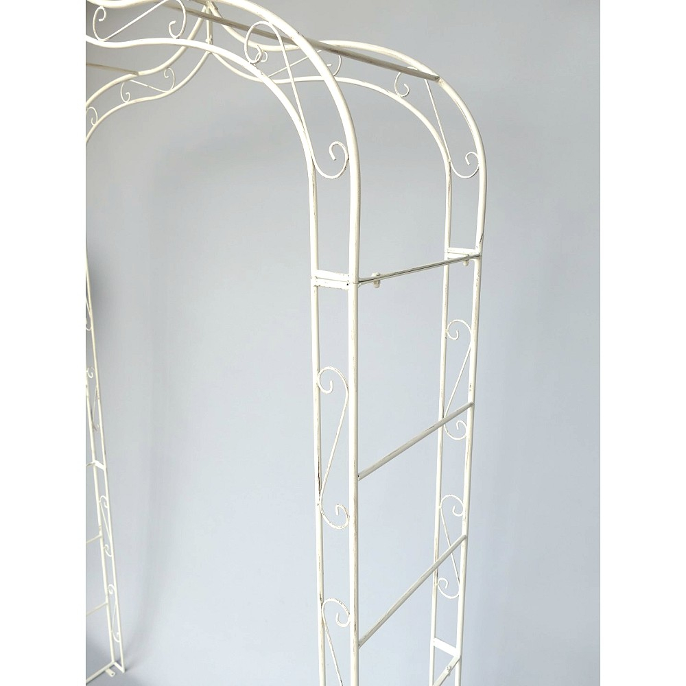 ROSENBOGEN Romantik weiß Rankgestell Rankhilfe Tor Metall 260 x 150 cm