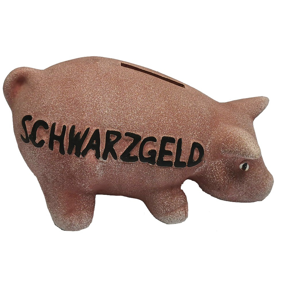 SPARDOSE Keramik SCHWARZGELD Sparschwein Schwein Sau