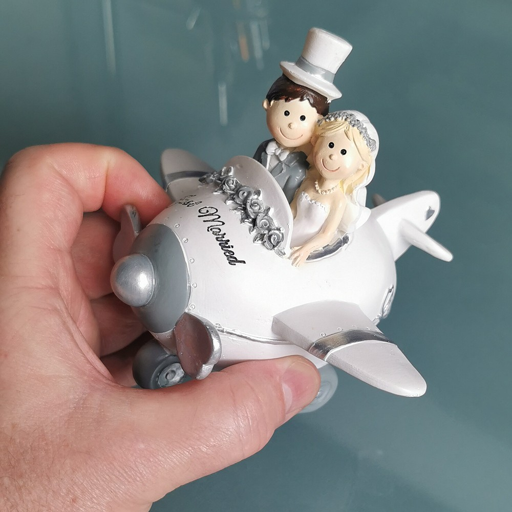 SPARDOSE Brautpaar Hochzeitspaar im Flugzeug JUST MARRIED
