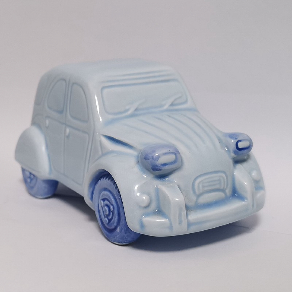 Auto ENTE Keramik Spardose Sparbüchse hellblau