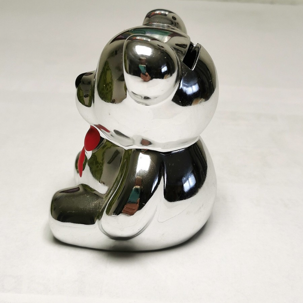 SPARDOSE Keramik Niedlicher TEDDYBÄR BÄR in Silber Farbe