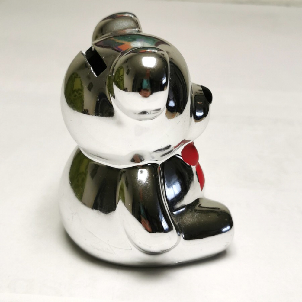SPARDOSE Keramik Niedlicher TEDDYBÄR BÄR in Silber Farbe